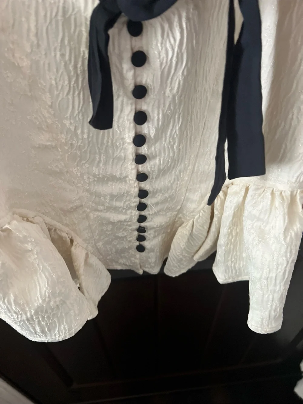 Free People Pamela bow tie blouse in white alyssum